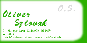 oliver szlovak business card